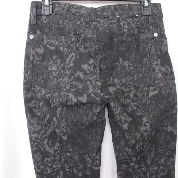 7 For All Mankind Black Patterned Skinny Jeans - Picture 11 of 13